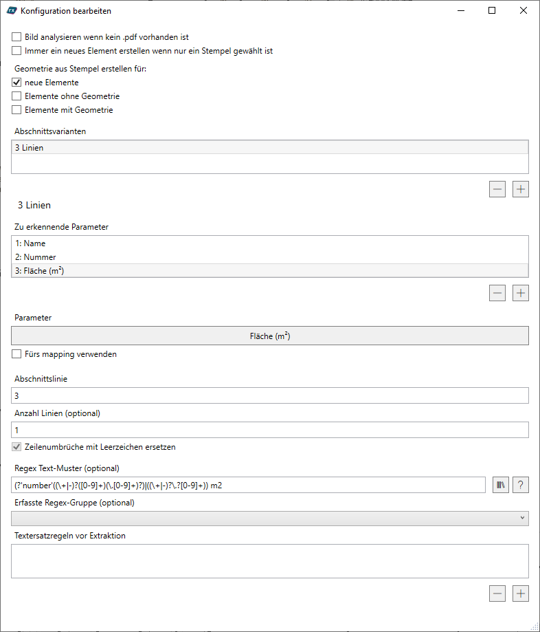 Einstellungen OCR
